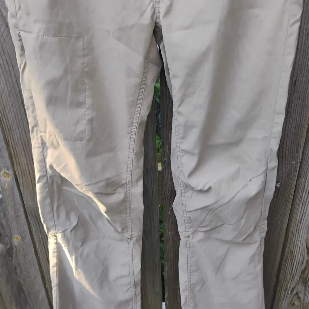Prana Halle Hiking Pants Women 10 Regular Beige Tan Roll Up Convertible Cargo